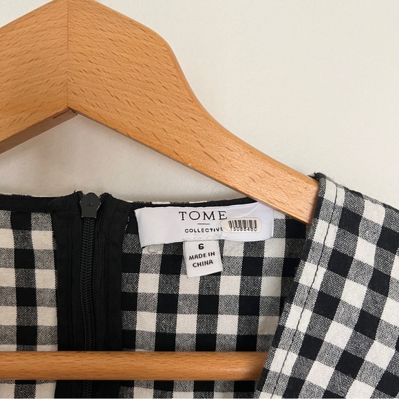 TOME Gingham Ruffle Hem Dress - Picture 3 of 12